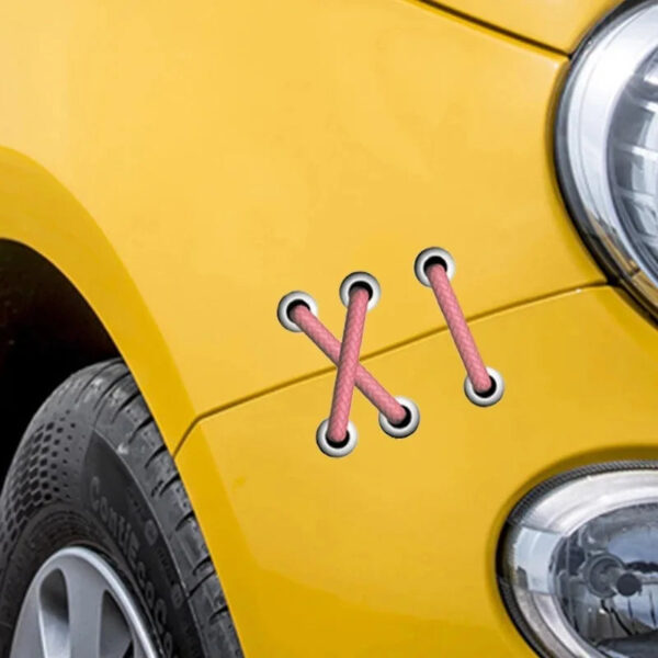 Creative and Funny Shoelaces Car Sticker 3D Simulation Patch Band Adhesive Bandage Sticker Auto Body Scratch Decoration Decal - Image 2