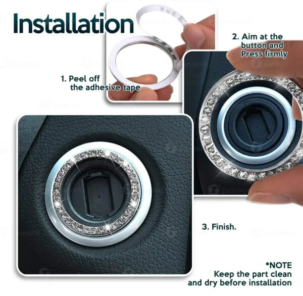 Car Ignition Key Ring Diamond Rhinestone Stickers for Auto Motorcycle Styling Bling Decoration Key Circle Button Car Accessories - Image 3