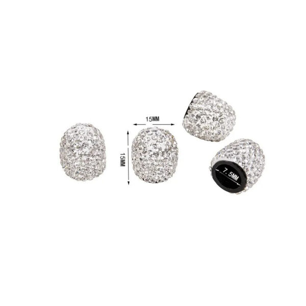 4Pcs Rhinestone Car Tire Valve Caps Diamond Inlay Bling Bling Car Wheel Valve Cover Decoration Dustproof Cap Auto Accessories - Image 6
