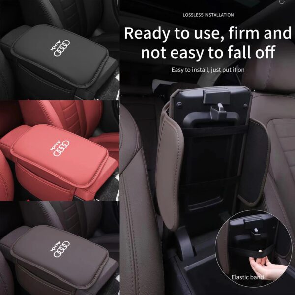 Car Arm Rest Cushion Storage Pad Armrest Box Protective Cover For Audi A4 B5 B6 A3 A5 A6 C6 C5 A1 A7 A8 Q2 Q3 Q5 Q7 Q8 SQ3 SQ4 S - Image 3