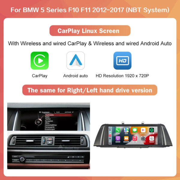 Wireless CarPlay Android Auto Car Radio Multimedia Player Linux Display Screen For BMW 5 Series F10 F11 2012-2017 CIC NBT - Image 7