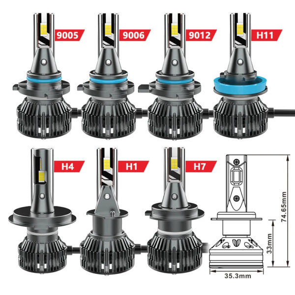 550000LM H7 LED Canbus Car Headlight HB4 HB3 H11 H4 H1 9012 9005 9006 Lights Plug and Play Bulbs 1100W Auto Lamp Super Bright - Image 6
