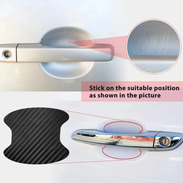 4Pcs/Set Car Door Sticker Carbon Fiber Scratches Resistant Cover Auto Handle Protection Film Exterior Styling Accessories - Image 4