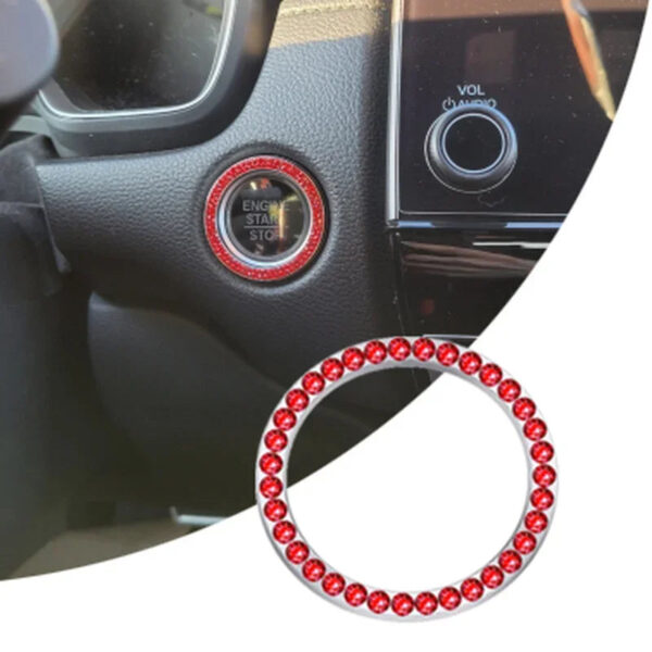 1PC Car Ignition Diamond Sticker  for Auto Motorcycle Styling Rhinestone Decoration Circle Cover Decal - Image 6