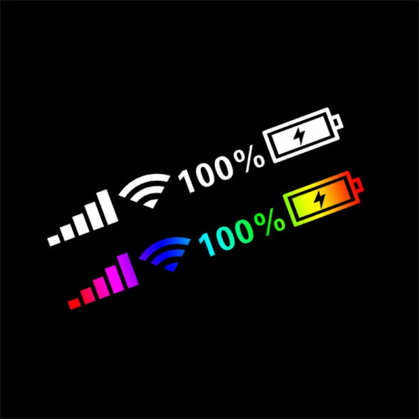 Car Reflective Sticker Front And Rear Windshield Sticker 100% Wifi Battery Level Signal Funny Decal Decor Auto Decor Accessories - Image 6
