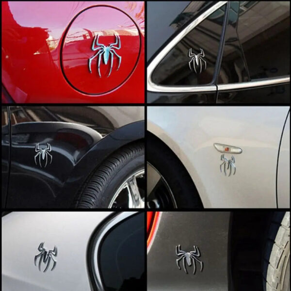 New Badge Silver/Gold Auto Decal Spider Shape 3D Car Stickers Metal Chrome - Image 5