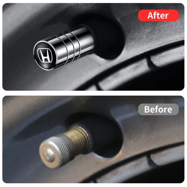 4pcs Metal Car Badges Wheel Tire Valve Caps Auto Accessories For Honda Civic Accord Fit CRV Jazz Odyssey Insight Legend HRV - Image 4