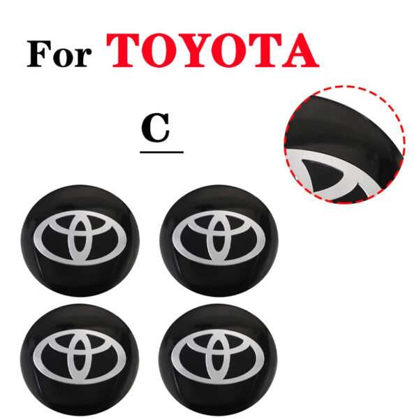 4pcs Car Wheel Stickers 56mm Auto Center Hub Cap Decal For Toyota Gazoo Racing TRD Corolla Yaris Chr Auris Rav4 Prius Prado - Image 15