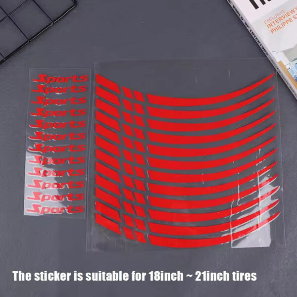 12x Universal Car Tire Sports Styling Warning Strip 18-21in Wheel Reflective Protective Sticker Auto Rim Decoration Accessories - Image 5