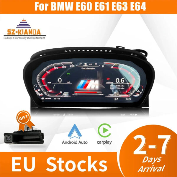 2025 Latest 12.3'' Original Digital LCD Dashboard For BMW 5 Series E60 E61 E63 E64 525D Cluster instrument Cockpit speedometer - Image 7