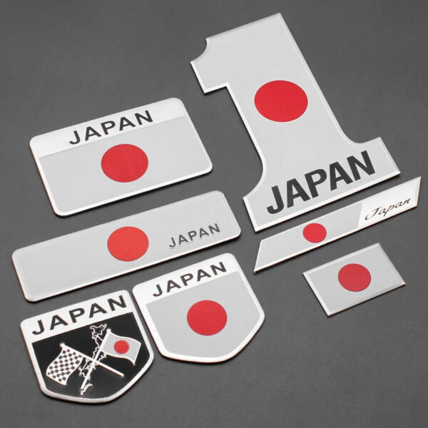 1pcs 3D Metal Aluminum Car Styling Japan Logo Flag Stickers Auto Car Body Emblem Badge Decals Exterior Decorative Accessories - Image 5