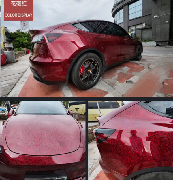 Glossy Laser Forged Carbon Fiber Vinyl Wrap Self Adhesive Car Sticker Waterproof Auto Glossy Vinyl Carbon Film for Car Decal - Image 4