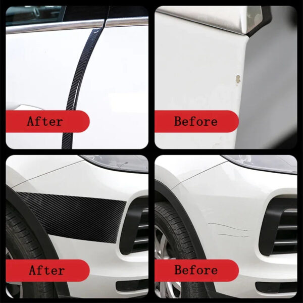 1M 3D Carbon Fiber Car Sticker DIY Paste Protector Strip Auto Door Sill Side Mirror Anti Scratch Tape Waterproof Protect Film - Image 4