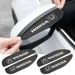 2Pcs Car Rearview Mirror Rain Eyebrow Carbon Fiber Pattern Rain Cover For Honda Civic Accord CRV Hrv Jazz Auto Accessories