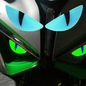 6 Reflective Luminous Devil's Eye Car Stickers Green Auto Motorcycle Headlight Styling Sticker Drip Glue Cat Eye Decoration