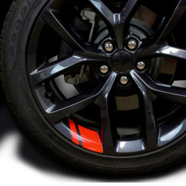 6PCS Automotive Wheel Reflective Decals Vinyl Stickers Hashmark Stripe Racing Decor Fits Wheel Sizes 18" - 21"  Exterior Parts - Image 2