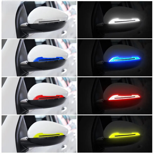 1Pair Car Rearview Mirror Reflective Sticker Door Leaf Board Tape For Auto Film Stickers Decorative Strip - Image 5