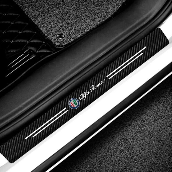 4PCS Pu leather Car Door Sill Threshold Anti-scratch Protector Stickers For Alfa Romeo Sportiva GT 147 156 Mito Auto Accessories - Image 6