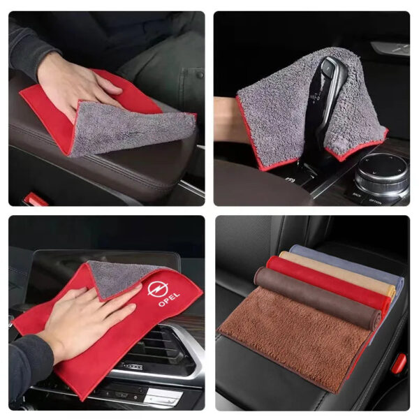 Fiber Fleece Car Cleaning Car Wash Towel Auto Tool Accessories For Opel Astra G H J F K =Vectra C D Zafira B Antara Corsa Mokka - Image 5