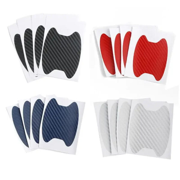 4pcs/Set Carbon Fiber Car Door Anti-Scratch Protective Cover Stickers Handle Cup Bowl Sticker Auto Accessories Exterior Styling - Image 2