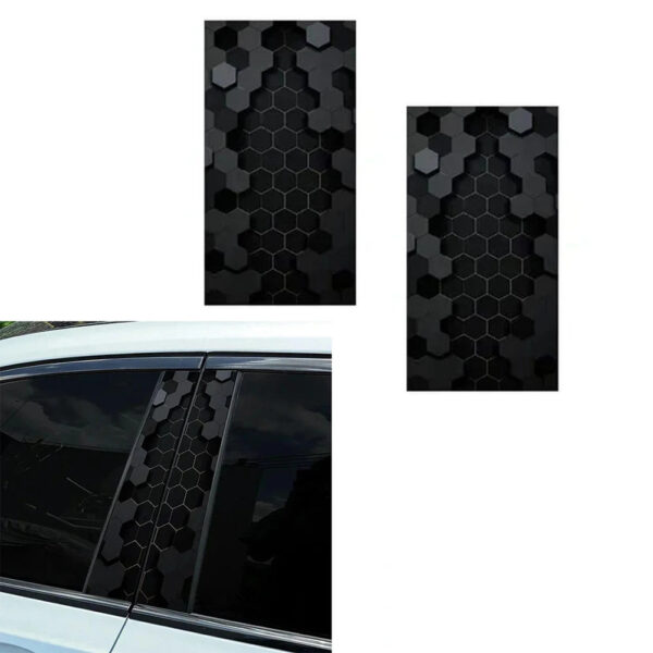 2Pcs Honeycomb-Car Stickers Auto B Pillar Waterproof Funny Decoration Cover Scratches Sunscreen Car Doors Pillar PET Decals - Image 8