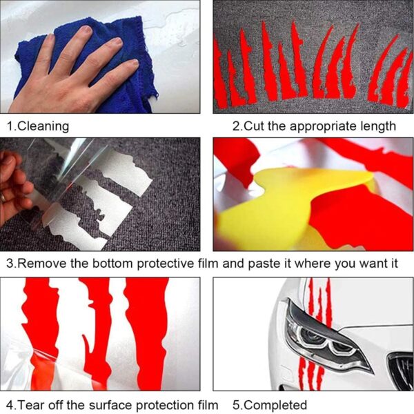 Monster Claw Scratch Car Stickers  Auto Stripe Marks Headlight Vinyl Decal for Car SUV Body Decorative Stickers car accessories - Image 6