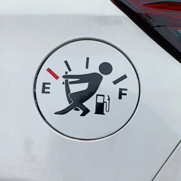 New 1PC Funny Car Stickers High Gas Consumption Decal Fuel Gage Empty Stickers Waterproof Auto Tank Stickers For Car Styling - Image 3