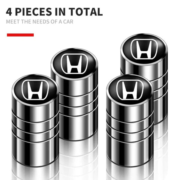 4pcs Metal Car Badges Wheel Tire Valve Caps Auto Accessories For Honda Civic Accord Fit CRV Jazz Odyssey Insight Legend HRV - Image 5