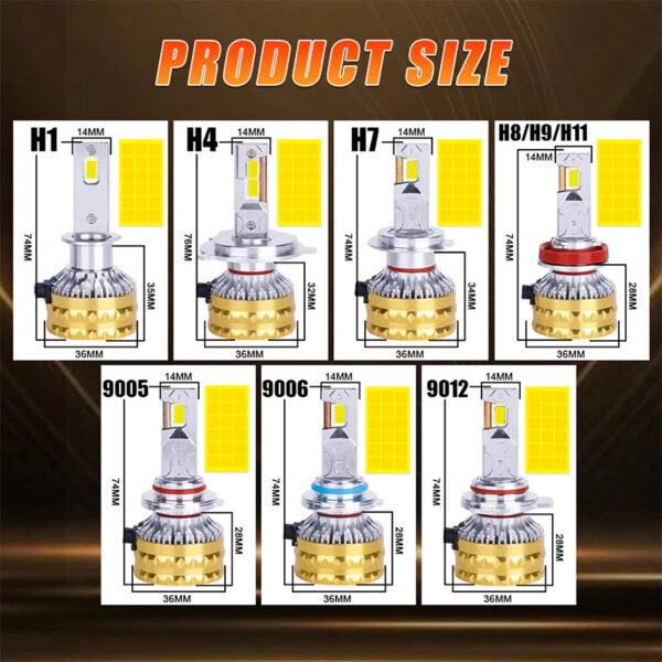2700W H1 LED Headlight 3500000LM Led Canbus Car Lamps H4 H7 H11 H8 9005 9006 HB3 HB4 9012 HIR2 Fog Lamps Car Light 2 Copper Tube - Image 6
