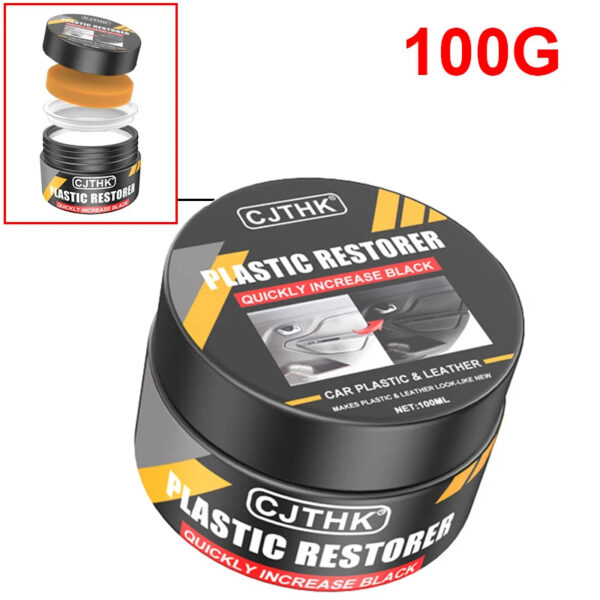 Car Plastic Restorer Crystal Clear Auto Interior Leather & Panel Renewal Wax Coating Agent Back To Black Gloss Car Wax Polish - Image 7