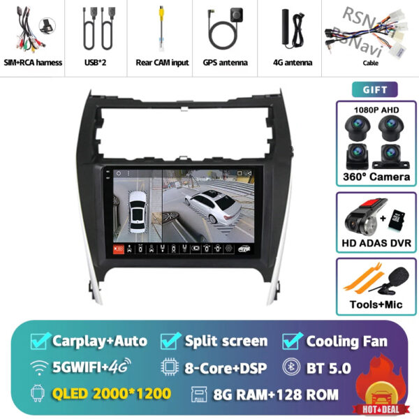 Android 14 Carplay Auto Car Radio For Toyota Camry 7 XV 50 55 2012 - 2017 Navigation GPS Multimedia Player video Stereo WIFI+4G - Image 10
