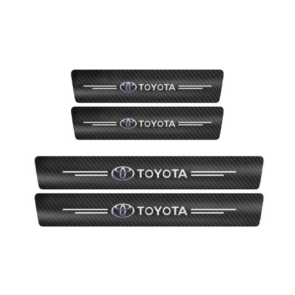 4PCS Carbon Fiber Car Sticker Auto Door Threshold Waterproof stickers For Toyota Yaris Hilux Corolla Prius Avensis Emblem Auris - Image 8