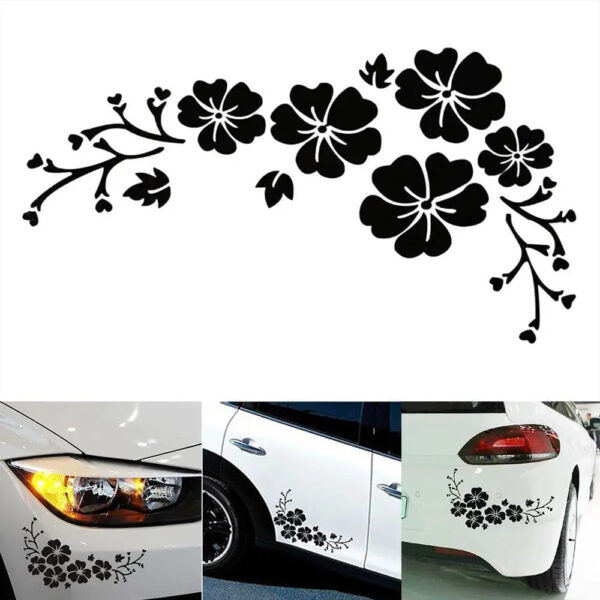 Car Flower Blossom Vinyl Decal Stickers Car Window Bumper Door Scratch Cover Decals Auto Motorcycle Stickers Exterior Decoration - Image 2