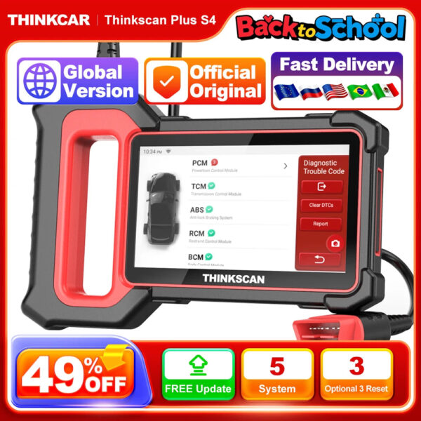 THINKCAR THINKSCAN PLUS S4 S7 ABS SRS ECM System Car Diagnostic Tools OBD2 Auto Scanner OBD 2 Code Coder Reader Free Update