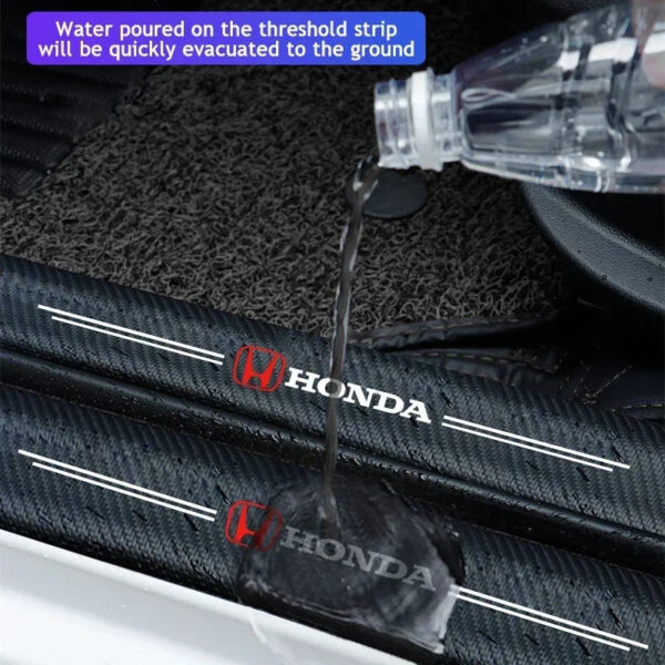 5Pcs Car Door Sticker Threshold Anti Scratch Decals Accessories For Honda Civic Fit Accord City Vezel CR-V S660 Odyssey HR-V - Image 2