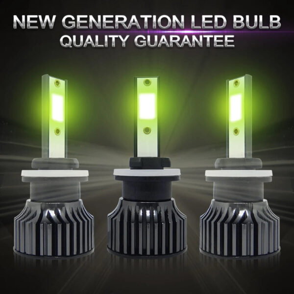 1 Piece 100W Car LED Fog Light Bulbs H8 H9 H11 880 881 5202 9006 HB4 9005 HB3 Auto Repcement Lemon Green Car LED Fog Lamp Bulb - Image 2