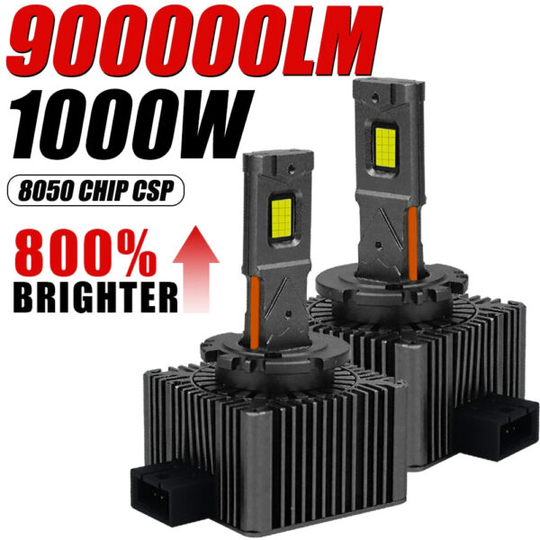 D3S D1S LED Headlights Canbus 1:1 HID D2S D4S D8S D1R D2R D3R D4R Auto Lamp 900000LM 1000W Plug&Play Turbo LED Bulb For Car