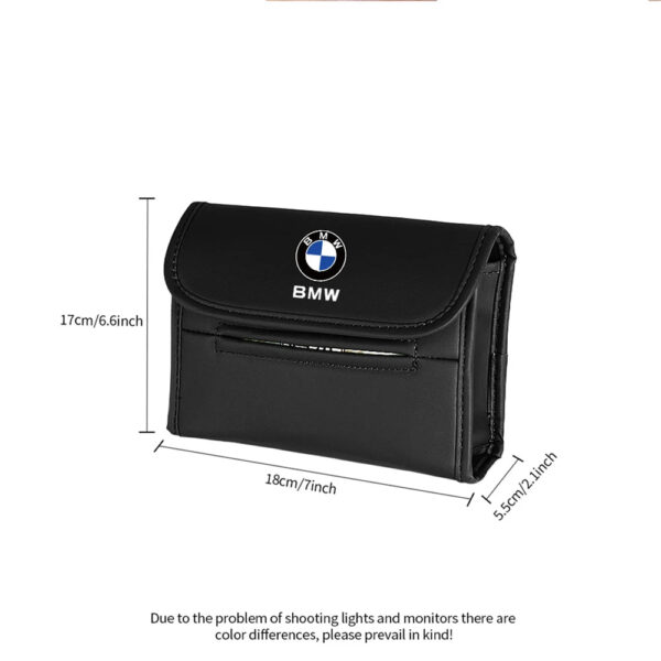 PU Leather Car Tissue Box Paper Towel Bag Hanging Storage For BMW M E39 E46 E60 E90 F30 F10 F20 F25 F15 X1 X3 Auto Accessories - Image 3