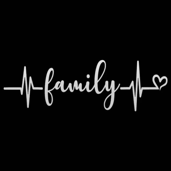 Family Heartbeat Die-Cut Vinyl Decal Car Sticker Waterproof Auto Decors on Car Body Bumper Rear Window Laptop #S60220 - Image 8