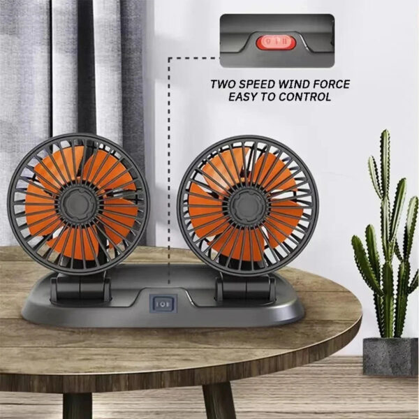 5V 12V 24V Car Fan Cooling Car Fan Dual Head Usb Car Fan 2 Speeds Adjustable Auto Cooler Air Fan Car Accessories Wind Regulation - Image 3