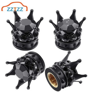 4 Pcs Crown Tire Valve Stem Caps Bling Crystal Rhinestone Universal Chrome Crown Vehicle Car Tire Caps Covers  Autos Accesorios