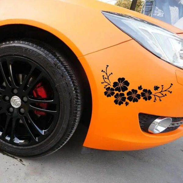 Car Flower Blossom Vinyl Decal Stickers Car Window Bumper Door Scratch Cover Decals Auto Motorcycle Stickers Exterior Decoration - Image 4