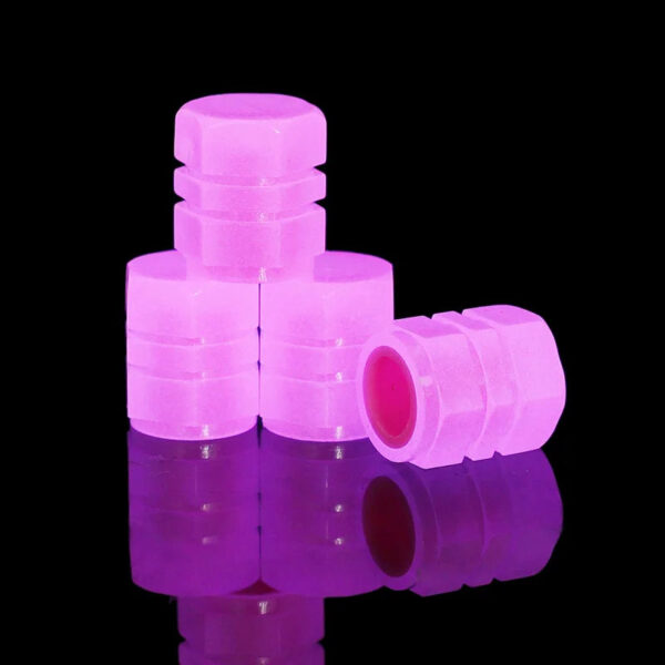 Car Pink Red Luminous Tire Valve Cap Motorcycle Bike Wheel Hub Glowing Valve Cover Tire Decoration Auto Styling Tyre Accessories - Image 3