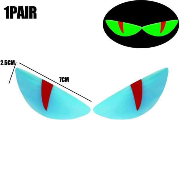 6 Reflective Luminous Devil's Eye Car Stickers Green Auto Motorcycle Headlight Styling Sticker Drip Glue Cat Eye Decoration - Image 12