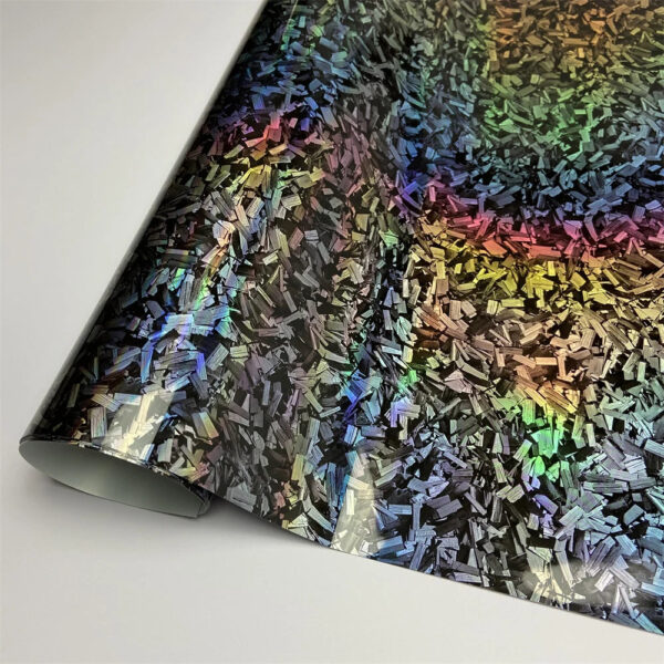 Glossy Laser Forged Carbon Fiber Vinyl Wrap Self Adhesive Car Sticker Waterproof Auto Glossy Vinyl Carbon Film for Car Decal - Image 8