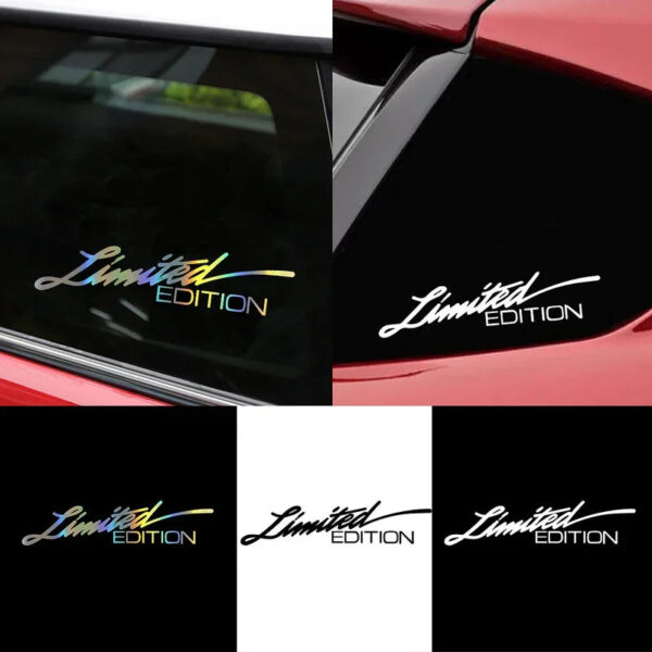 Car Laser Stickers LIMITED EDITION English Letter Car Front Decoration Reflective Decal Auto Styling Sticker Car Decals 16*4cm - Image 2