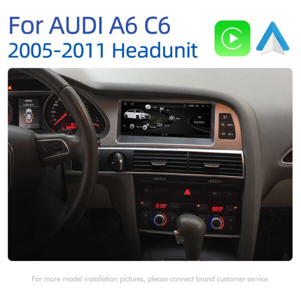 Nunoo Android 14 CarPlay Car Radio Player For Audi A4 A5 A6 Q7 MMI 2G Basic Red Screen GPS Navi Multimedia Stereo WiFi - Image 6