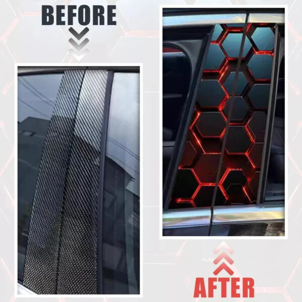 2Pcs Honeycomb-Car Stickers Auto B Pillar Waterproof Funny Decoration Cover Scratches Sunscreen Car Doors Pillar PET Decals - Image 3