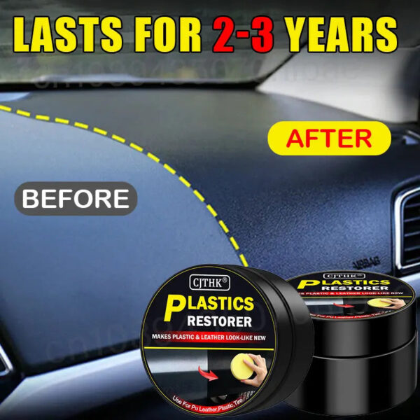 Car Plastic Restorer Auto Interior Panel Renewal Wax Coating Leather Plastic Rubber Polish Repair Auto Reconditioning Cream Care - Image 2