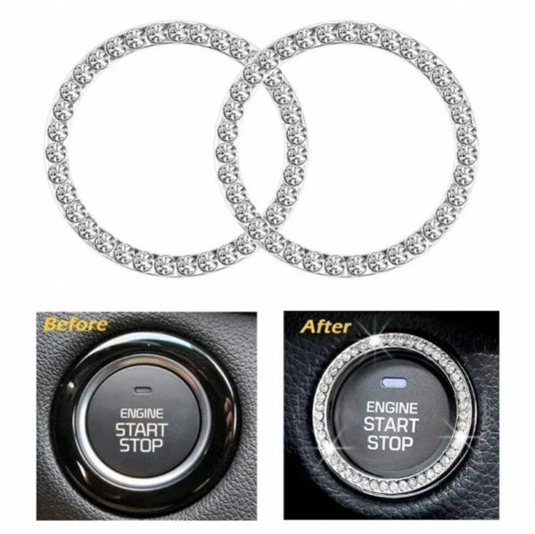 1PC Car Ignition Diamond Sticker  for Auto Motorcycle Styling Rhinestone Decoration Circle Cover Decal - Image 3